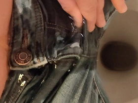 Pissing in my jeans while sitting on a toilet!